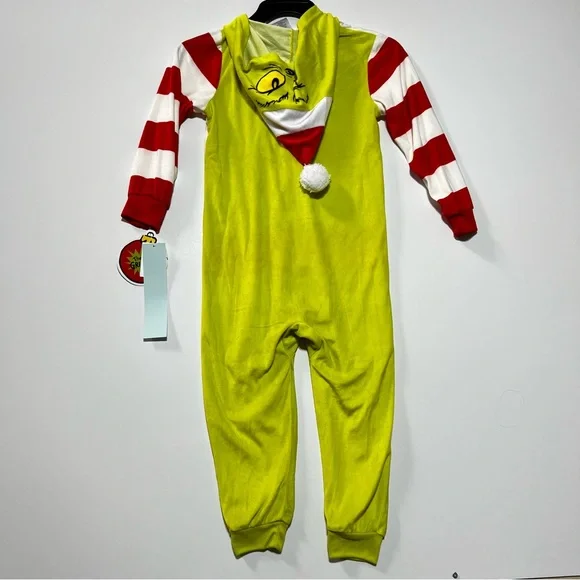 NWT Kids The Grinch Christmas Long Sleeve Union Suit- Green XS - Picture 7 of 8